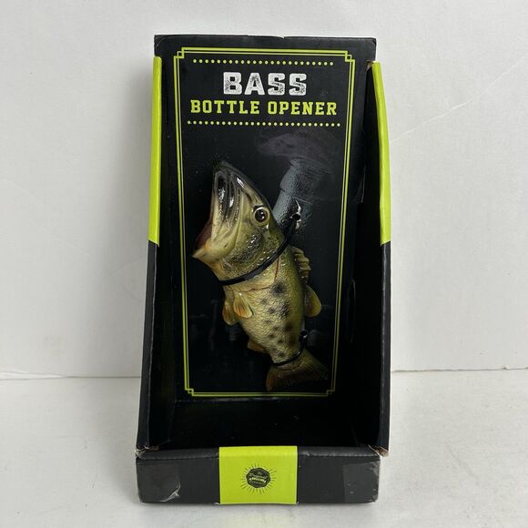Large Mouth Bass Bottle Opener Heavy Duty w/Beautiful Artwork Party Gift Fishing - Picture 1 of 2